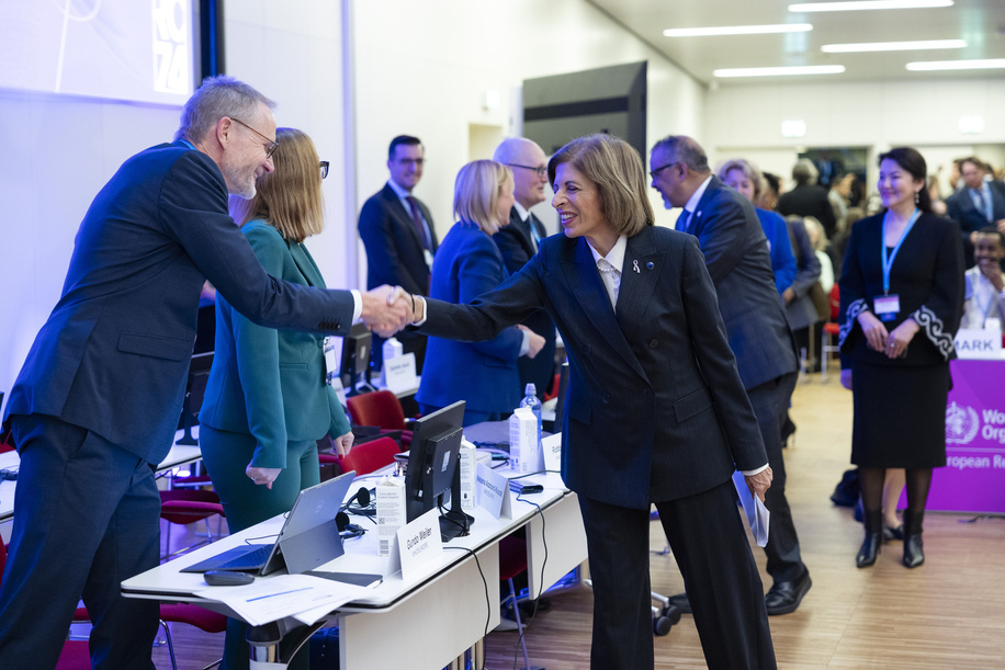 The 74 th session of the WHO Regional Committee for Europe opened in Copenhagen, Denmark.  Pictured here: Ms Stella Kyriakides, European Commissioner for Health and food safety Title of WHO staff and officials reflects their respective position at the time the photo was taken.