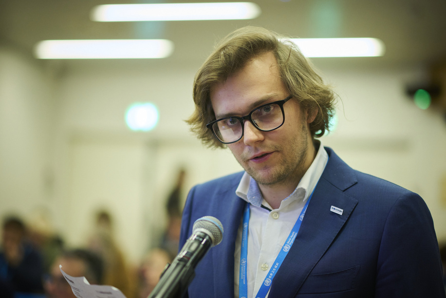 Framework for resilient and sustainable health systems The Regional Committee adopted a framework for resilient and sustainable health systems, informed by WHO/Europe’s health systems thinking and related activities during 2023, which culminated in the Tallinn Charter 15 th Anniversary High-level Conference held in Tallinn, Estonia, 12–13 December 2023 . Pictured here: Mr Andrei Cazacu, Head, Foreign Assistance Department, Ministry of Health for the Republic of Moldova presented an individual statement during the session.