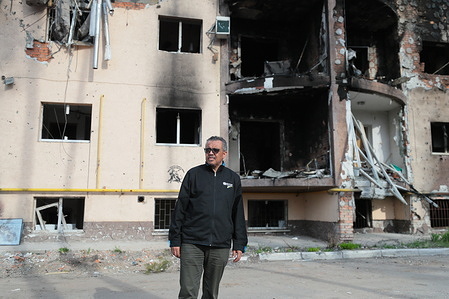 WHO Director-General Dr Tedros in damaged residential area, Irpin, Ukraine, 07 May 2022. 
Since Russia invaded Ukraine, WHO has delivered trauma and emergency supplies for use in over 15,000 surgeries and enough medicines and healthcare equipment to serve 650,000 people.