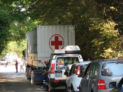 Medical truck on a road to deliver supplies to a mobile health clinic established to help victims after the earthquake that struck Italy’s Lazio Region on 24 August 2016.

Mobile infrastructure can have a significant impact on health during times of crisis, especially in cases where health facilities have been damaged. At times, mobile clinics may even mean the difference between life and death.