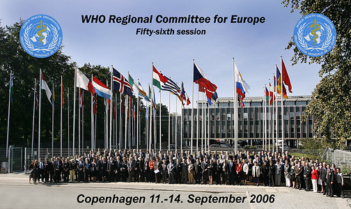 Group photo of the participants of the 56th session of the WHO Regional Committee for Europe.