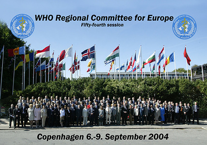 Official group photo of the participants of the 54th session of the WHO Regional Committee for Europe.