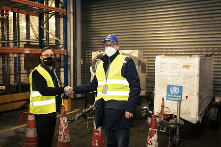 On March 3, 2022, WHO's Regional Director for Europe, Dr Hans Kluge, visited WHO's humanitarian supplies logistician Etienne Girbal at a Warsaw warehouse where 36 metric tonnes of critical medical supplies were temporarily stored before being shipped a day later to western Ukraine. Etienne Girbal oversaw the shipment's arrival and dispatch, and will continue to supervise further shipments arriving in Poland and possibly other countries neighbouring Ukraine that are also supporting the refugee response. The supplies included trauma kits and other health items intended to benefit up to 150,000 people amid the Ukraine humanitarian emergency.